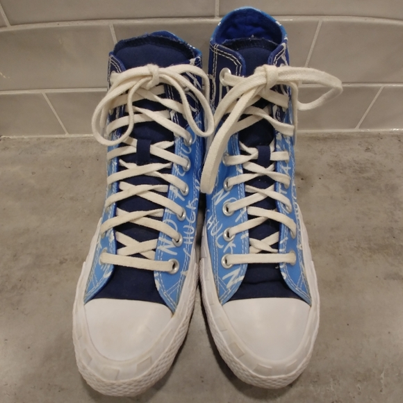 Converse Not A Chuck University Sneakers Shoes Blue Kids SZ 7 Excellent Cond. - Picture 5 of 10